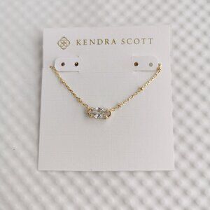 Kendra Scott Gold White Crystal Genevieve Satellite Short Necklace NEW